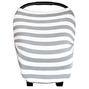 Copper Pearl Multi-Use Car Seat Cover & Nursing Cover (Grey & White Stripe)
